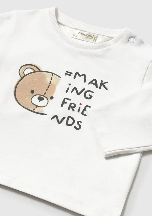 MAYORAL - t-shirt manica lunga orsetto abbigliamento est 25 b - BOY