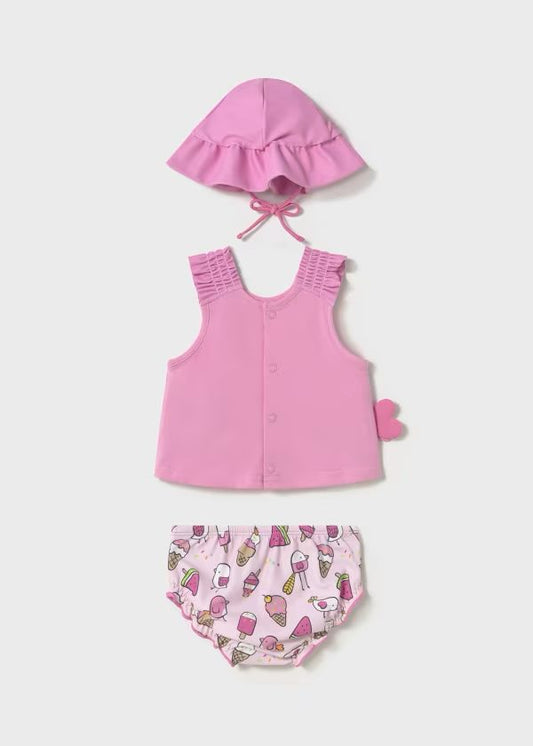 MAYORAL - completo 3 pezzi mare protezione solare summer - GIRL