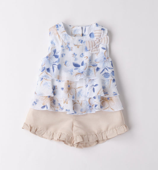 MINIBANDA - completo 2 pz in lino abbigliamento est 25 b - GIRL