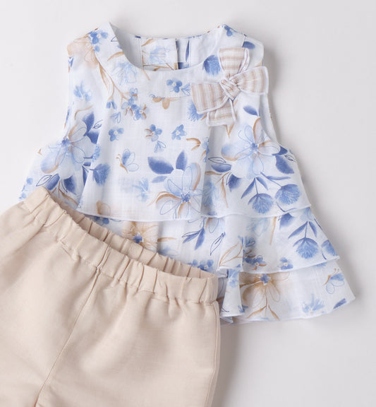 MINIBANDA - completo 2 pz in lino abbigliamento est 25 b - GIRL