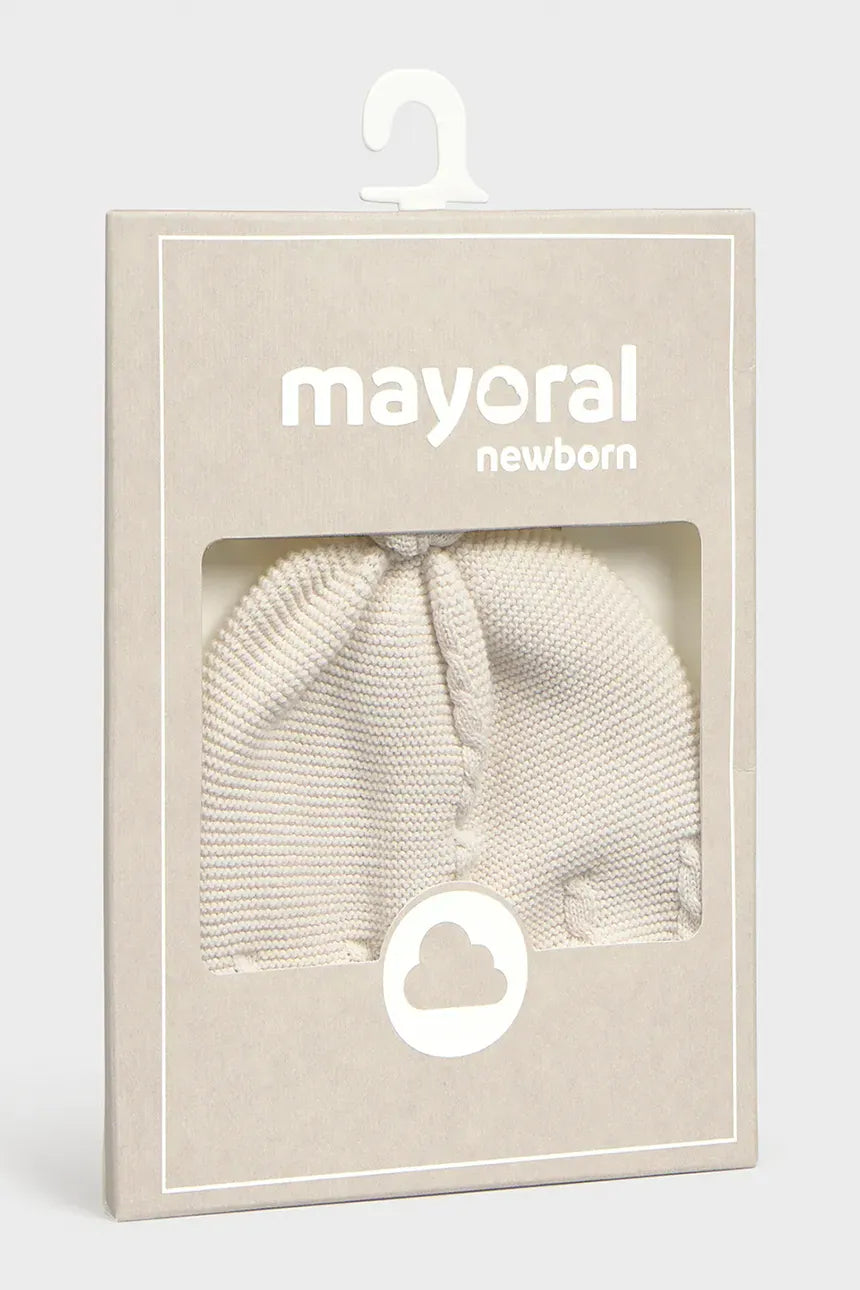 MAYORAL-cappellino maglia beige-invernale ￼