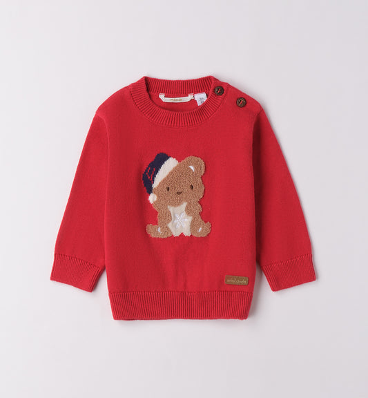 MINIBANDA - maglione rosso orsetto natale abbigliamento invernale 25/26 b - BOY