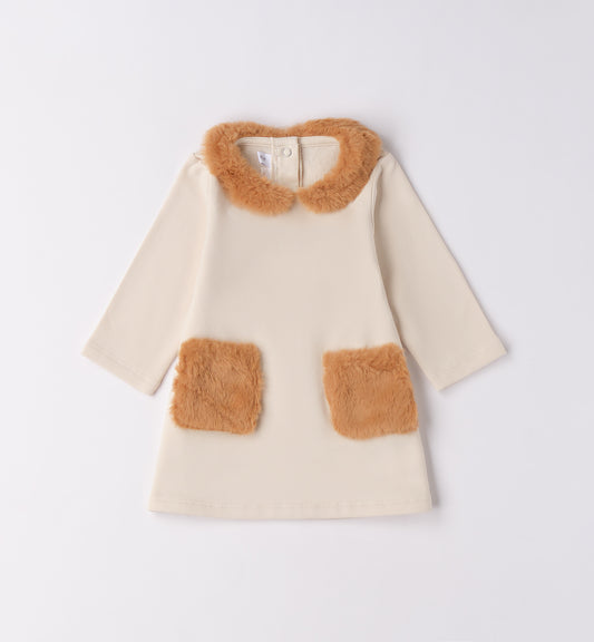 MINIBANDA - abito con dettagli in pelliccia abbigliamento invernale 25/26 b - GIRL