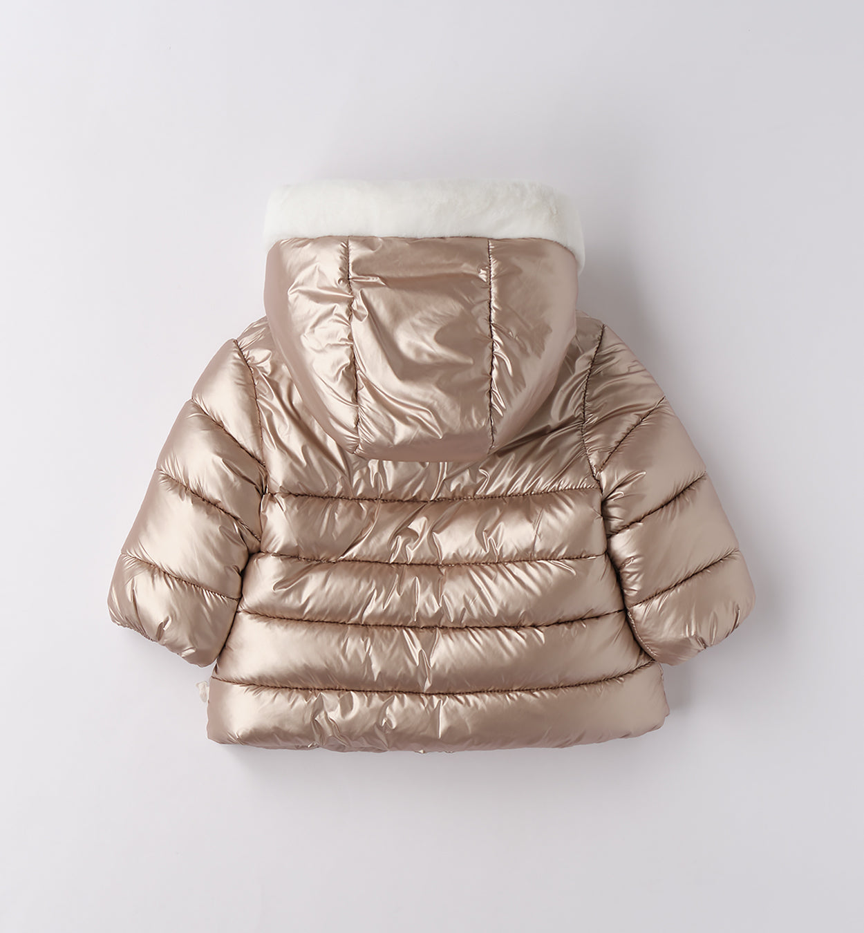 MINIBANDA - giubbotto imbottito con pelliccia champagne abbigliamento invernale 25/26 b - GIRL