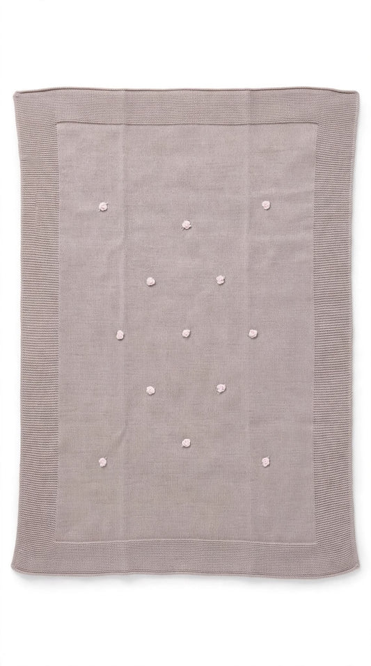 BABY LORD - coperta fior di loto lana 100% sabbia/rosa - invernale