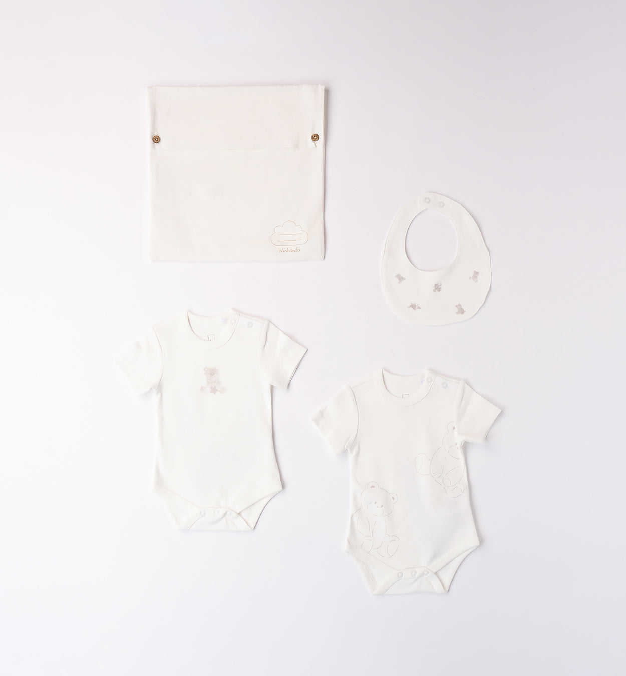 MINIBANDA - set 2 body+bavetta+sacca primo cambio corredino invernale 25/26 - UNISEX