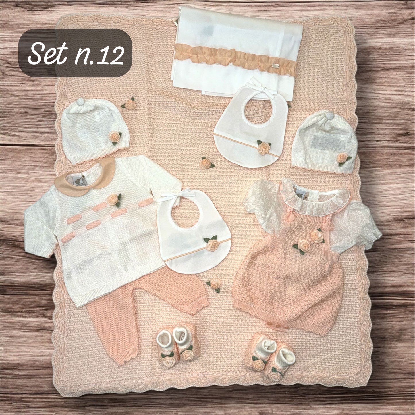 MARLU' - completino 2 pz in filo di cotone (set n. 12) corredino est 25 - GIRL