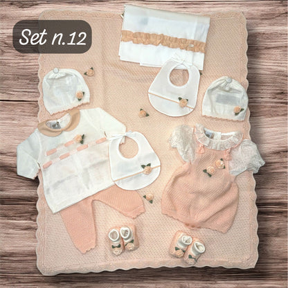 MARLU' - completino 2 pz in filo di cotone (set n. 12) corredino est 25 - GIRL