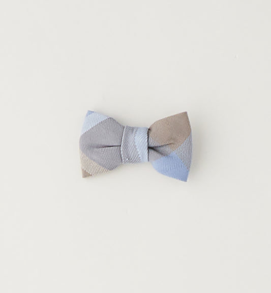 MINIBANDA - papillon quadri azzurro/beige