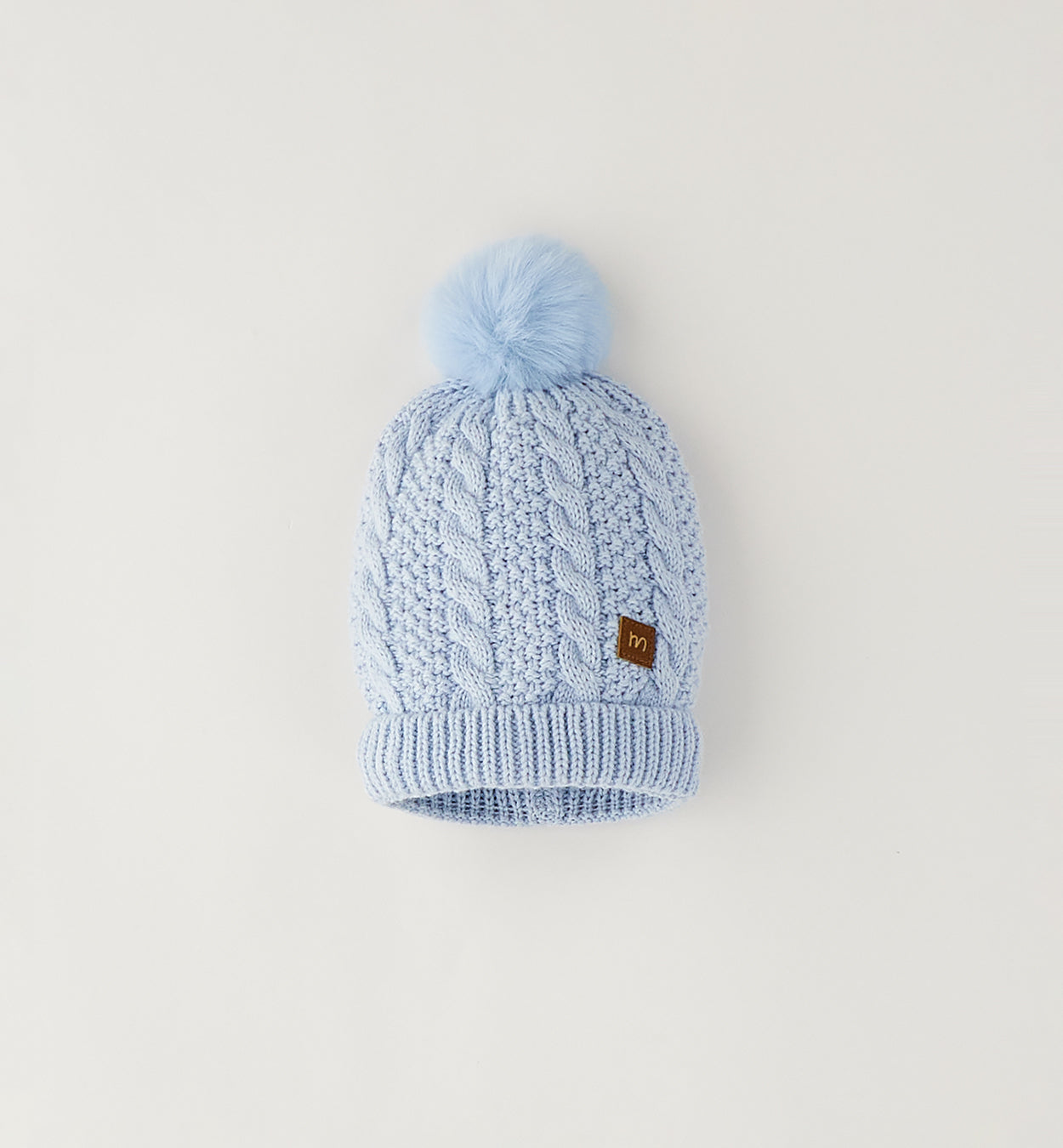 MINIBANDA - cappello pon pon azzurro - invernale