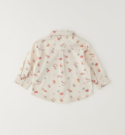 MINIBANDA - camicia toys panna/rosso - invernale