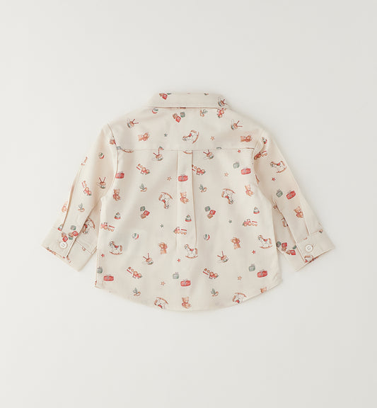 MINIBANDA - camicia toys panna/rosso - invernale