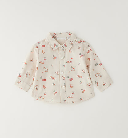 MINIBANDA - camicia toys panna/rosso - invernale