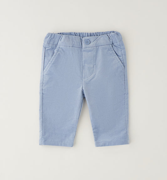 MINIBANDA - pantalone millerighe azzurro - invernale