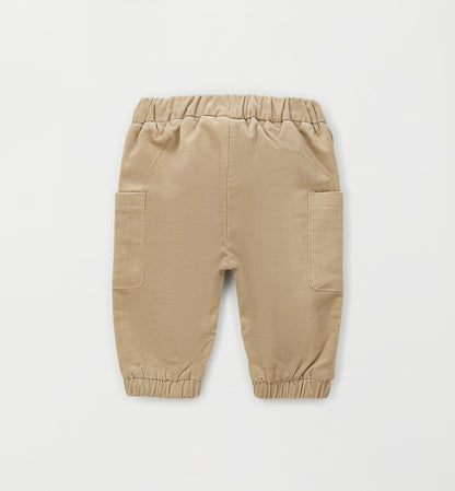 MINIBANDA - pantalone tasche velluto beige - invernale