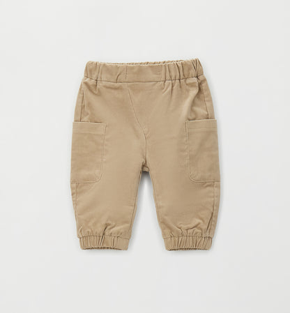 MINIBANDA - pantalone tasche velluto beige - invernale