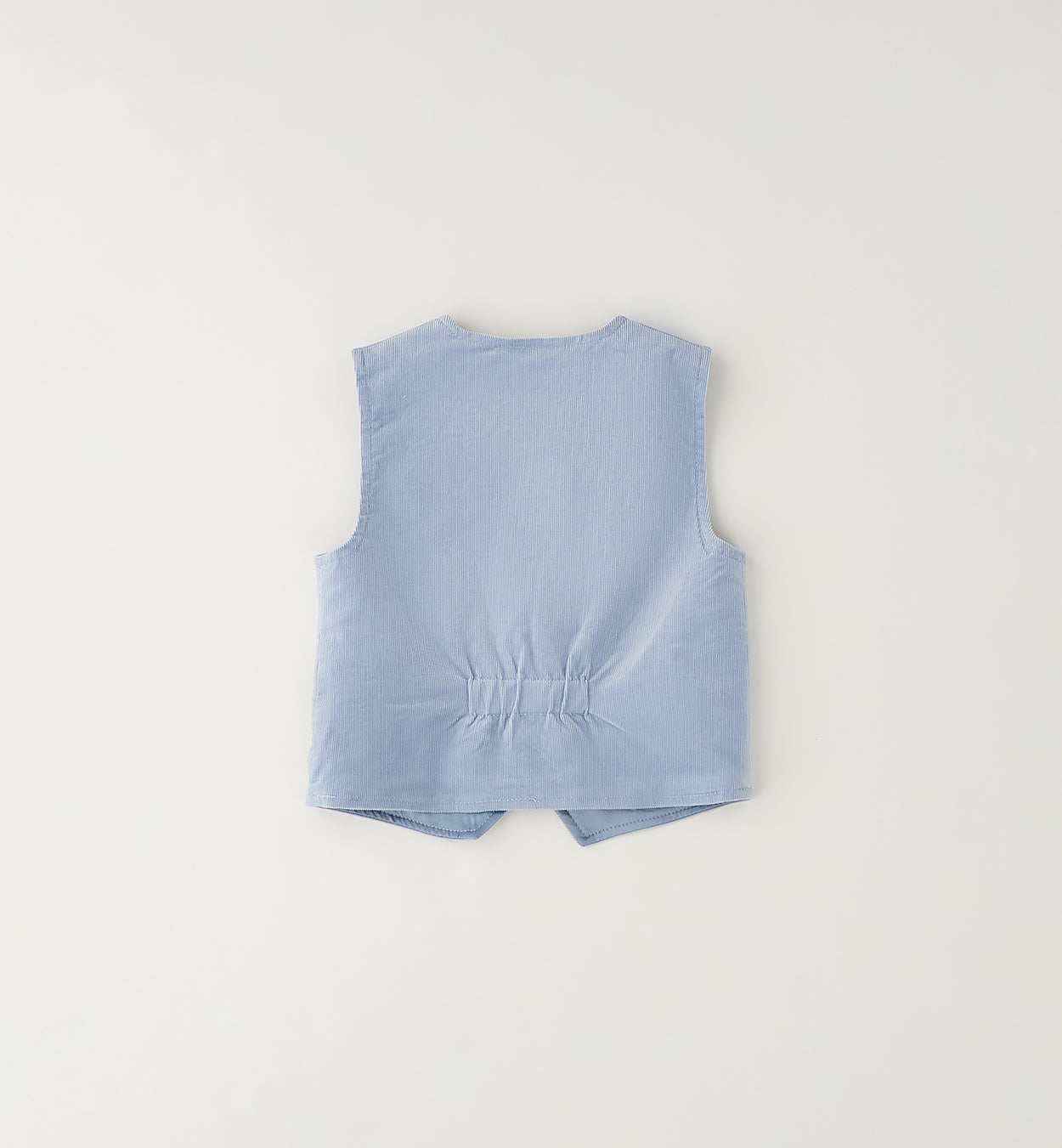 MINIBANDA - gilet millerighe velluto azzurro- invernale
