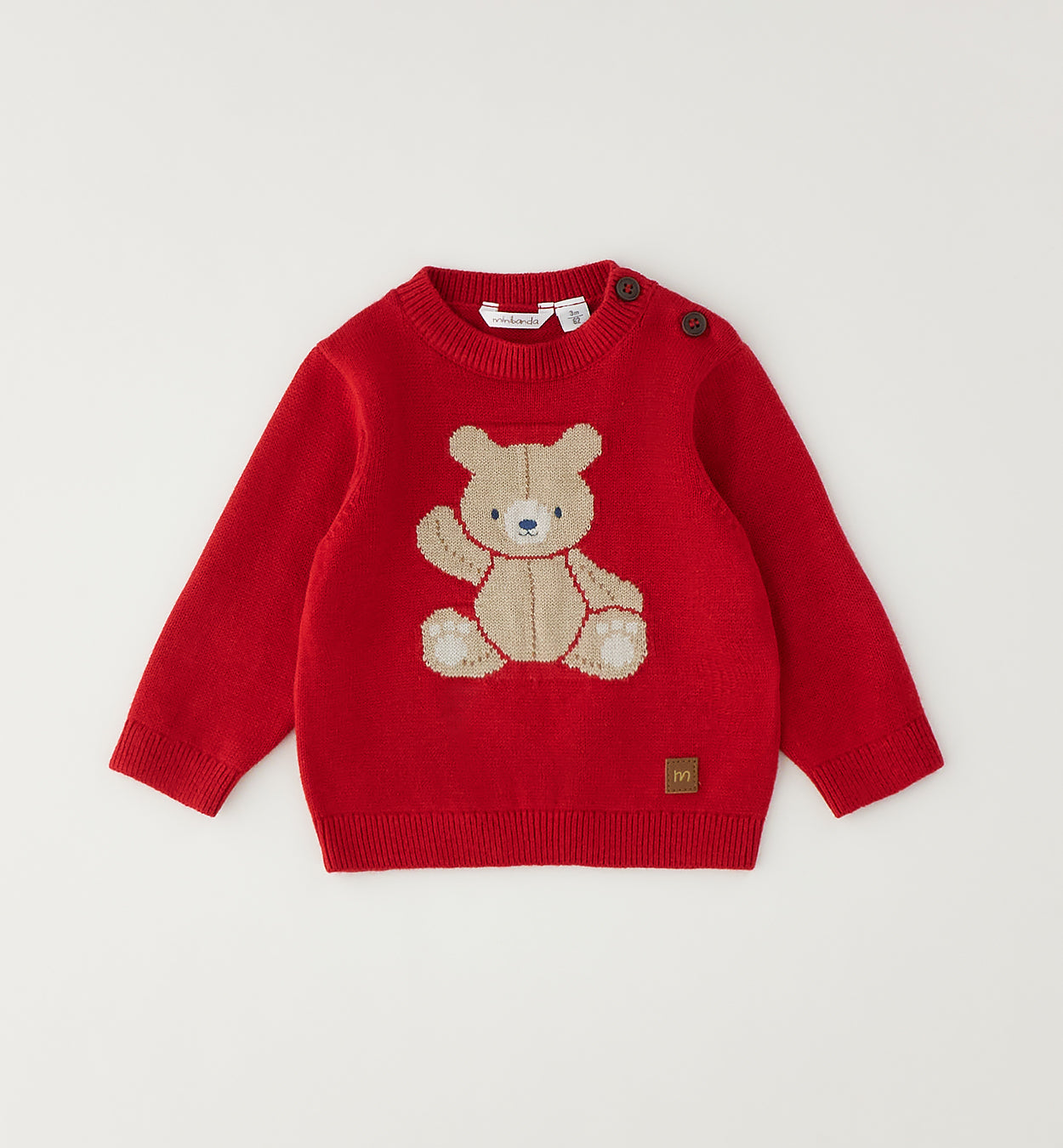 MINIBANDA - maglioncino orsetto rosso - invernale