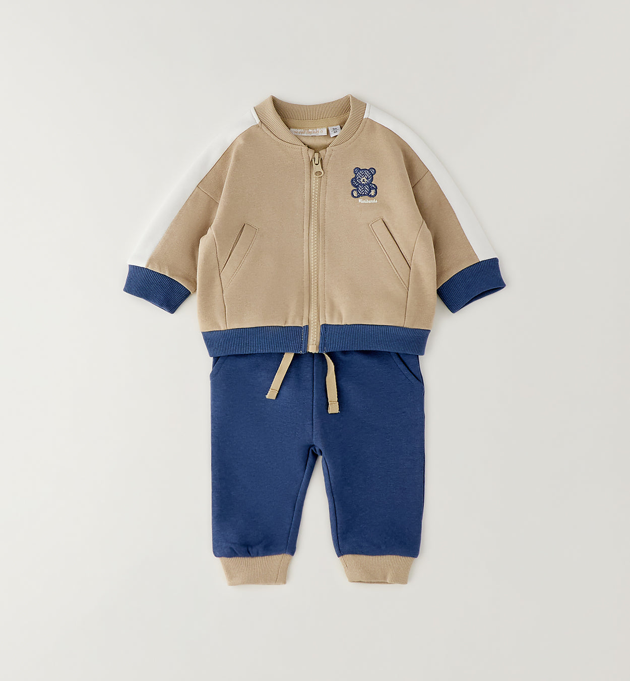 MINIBANDA - completo tuta beige/avion - invernale
