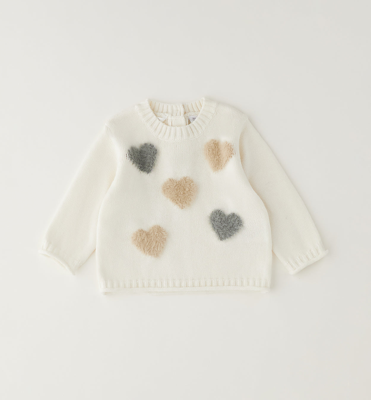 MINIBANDA - maglione cuori bianco- invernale