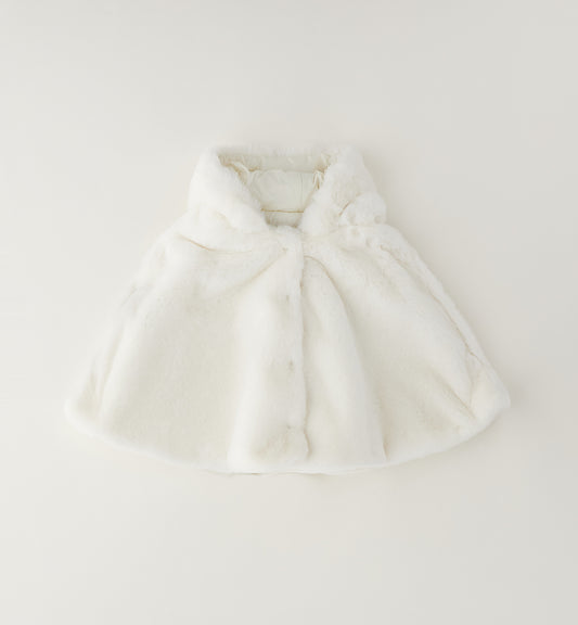 MINIBANDA - mantellina pelliccia bianco - invernale