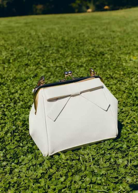 ABEL & LULA - borsa texture fiocco bianca accessori - GIRL