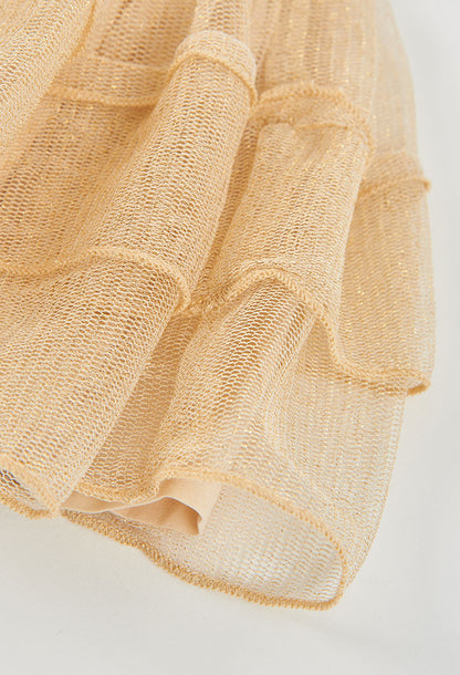 BOBOLI-gonna tulle oro-invernale