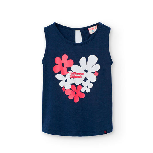BOBOLI - t-shirt smanicata fiori abbigliamento est 25 j - GIRL