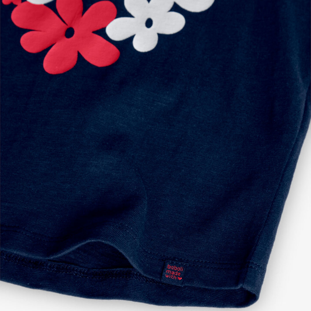 BOBOLI - t-shirt smanicata fiori abbigliamento est 25 j - GIRL