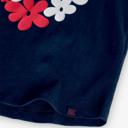 BOBOLI - t-shirt smanicata fiori abbigliamento est 25 j - GIRL