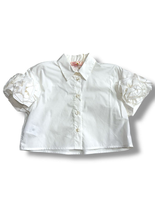 IMPERIAL - camicia crop maniche con rose abbigliamento est 25 j - GIRL