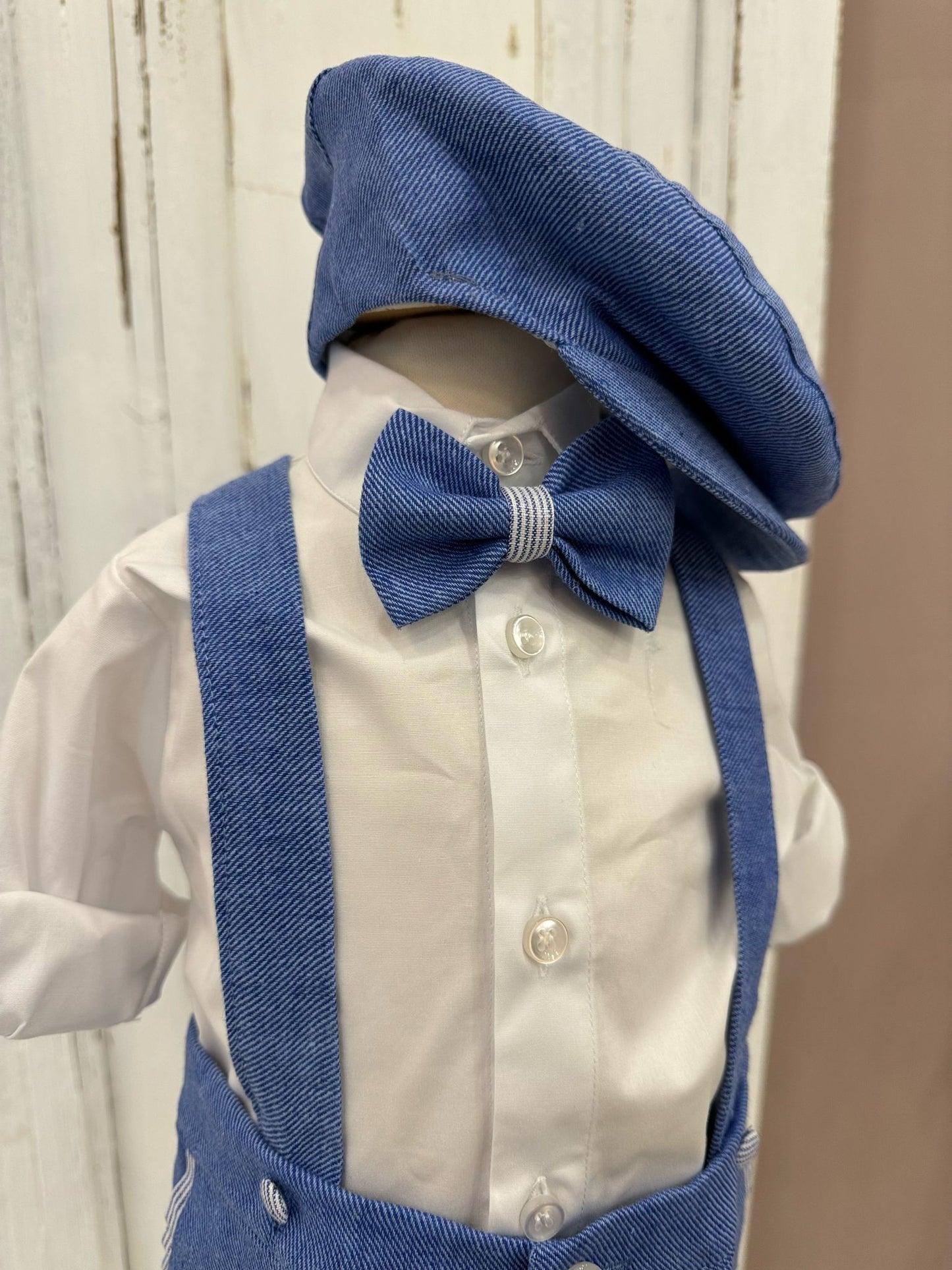 LES PETITES ENFANTES - completo gilet con coppola blu cerimonia est 25 b - BOY