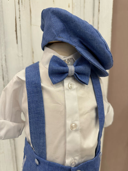 LES PETITES ENFANTES - completo gilet con coppola blu cerimonia est 25 b - BOY