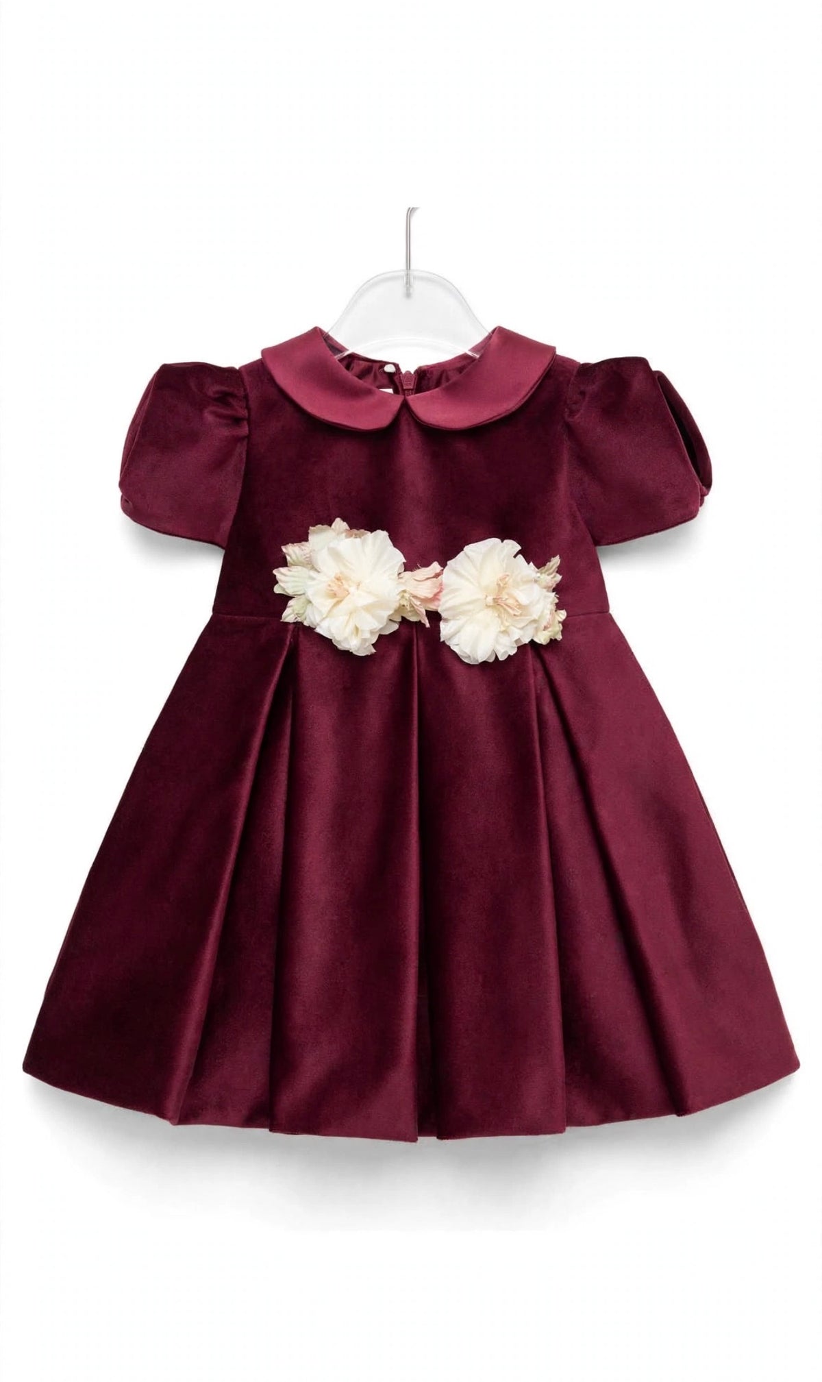 I&M - abito in velluto + fascia bordeaux- invernale