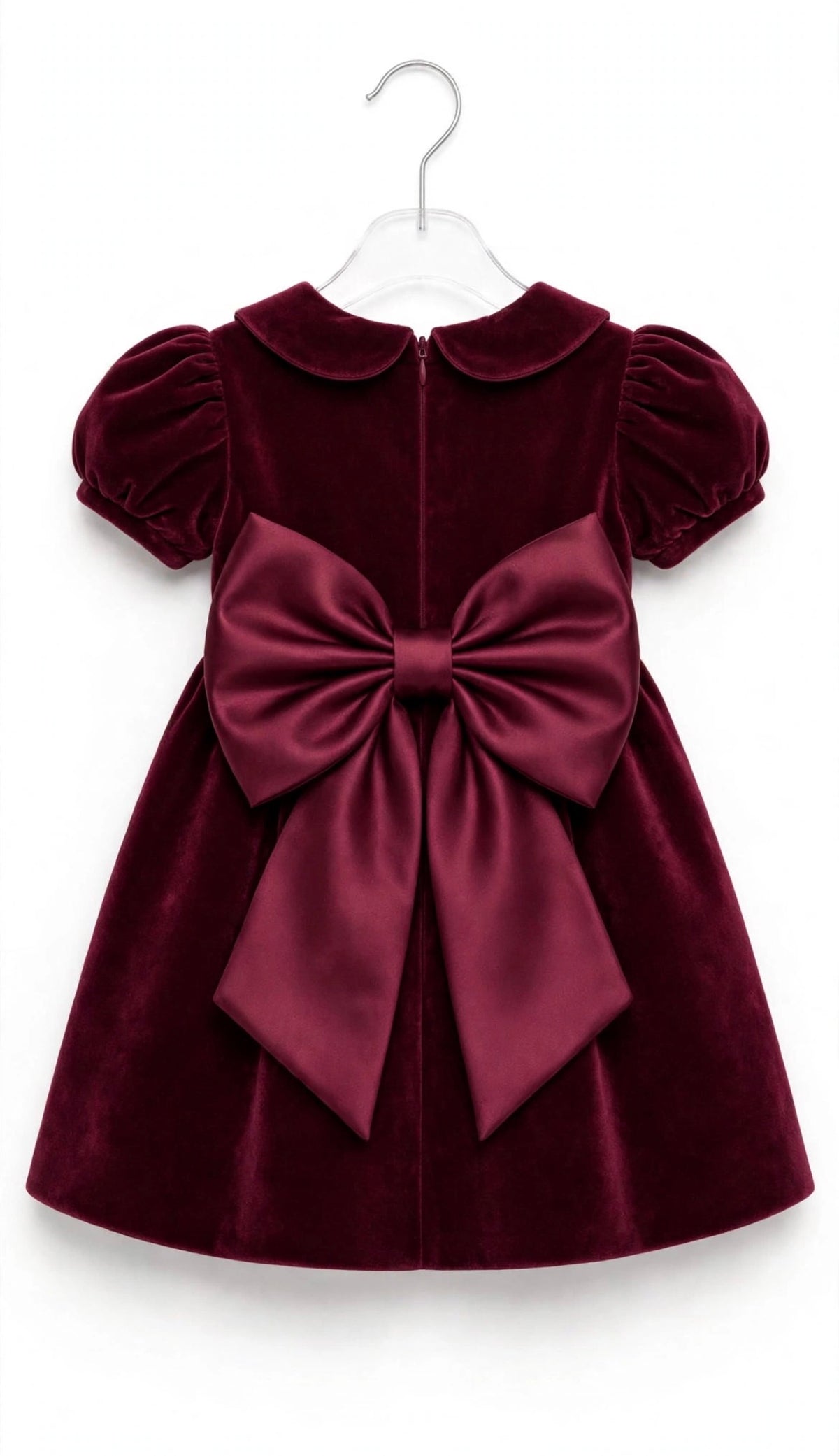 I&M - abito in velluto + fascia bordeaux- invernale