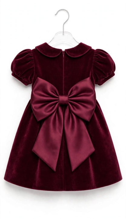 I&M - abito in velluto + fascia bordeaux- invernale