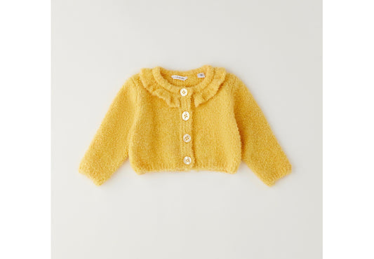 MINIBANDA - cardigan teddy giallo - invernale