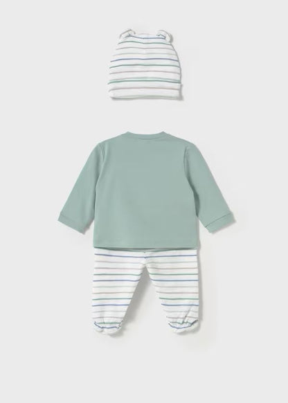 MAYORAL - completo 2pz + cuffietta orecchie cotone corredino est 25 - BOY