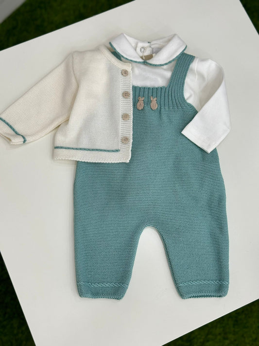 MARLU' - salopette 3 pz lana 100% (set n. 66) corredino invernale 25/26 - BOY