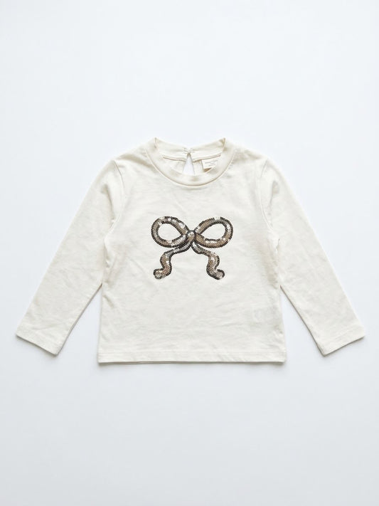 ALICE PI - t-shirt fiocco paillettes -invernale