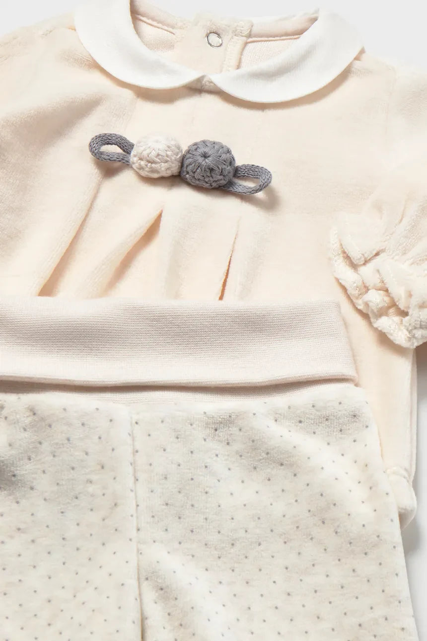 MAYORAL-completino ghettina ciniglia panna/grigio-invernale