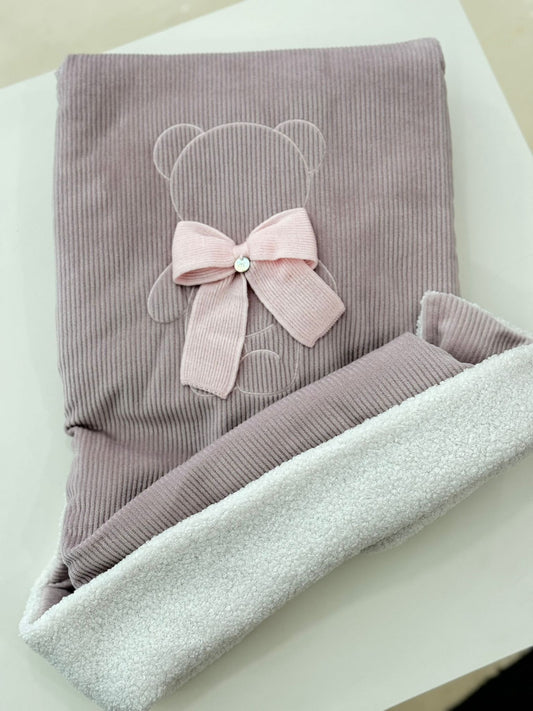 MARLU' - coperta orsetto ciniglia (set. 59 marsala) corredino invernale 25/26 - GIRL