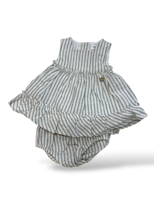 MAYORAL - vestito righe in lino con copripannolino blu abbigliamento est 25 b - GIRL