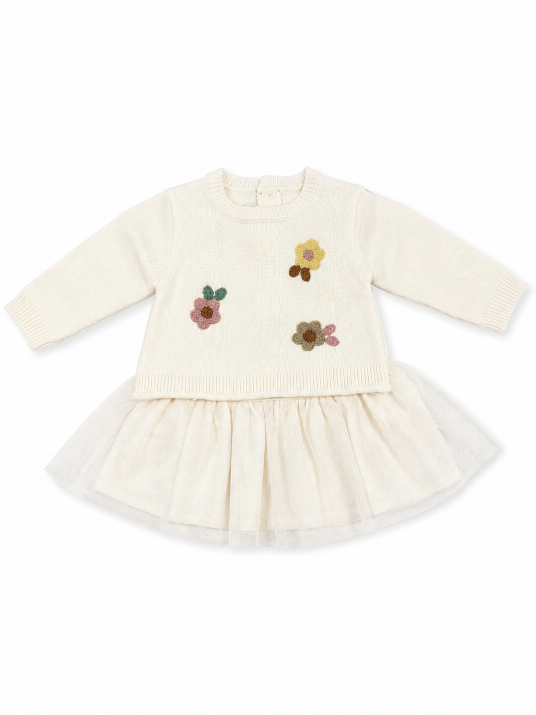 MAYORAL-vestitino tricot tulle panna-invernale