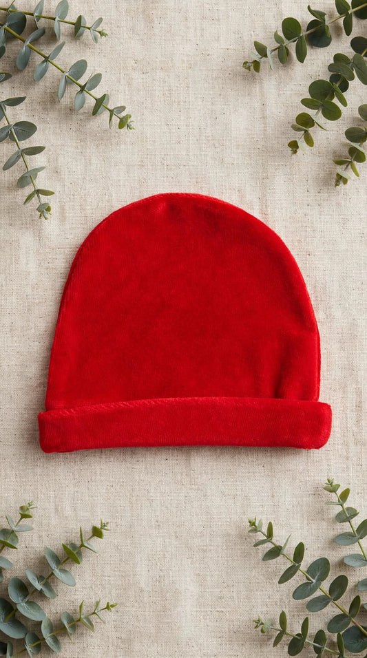 PAPPA E LATTE - cappellino ciniglia rosso- invernale
