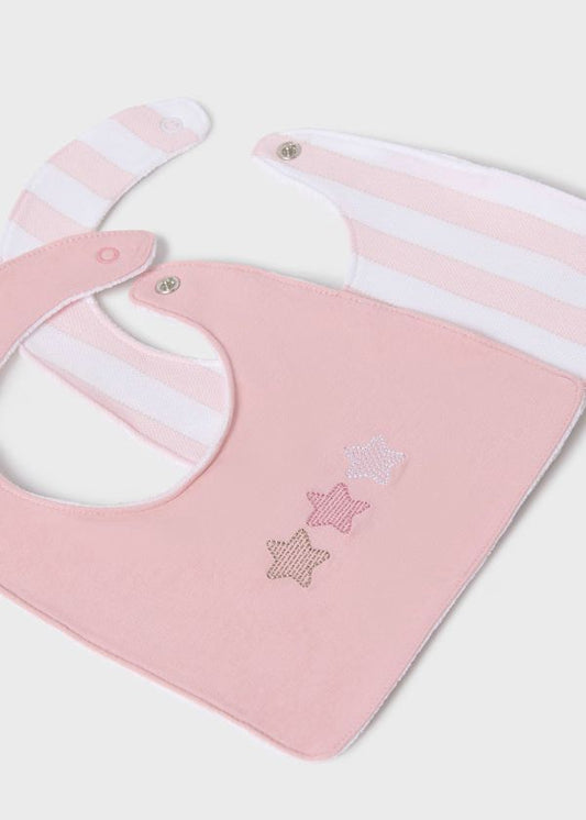 MAYORAL - set 2 bavette rosa baby accessori corredino - GIRL