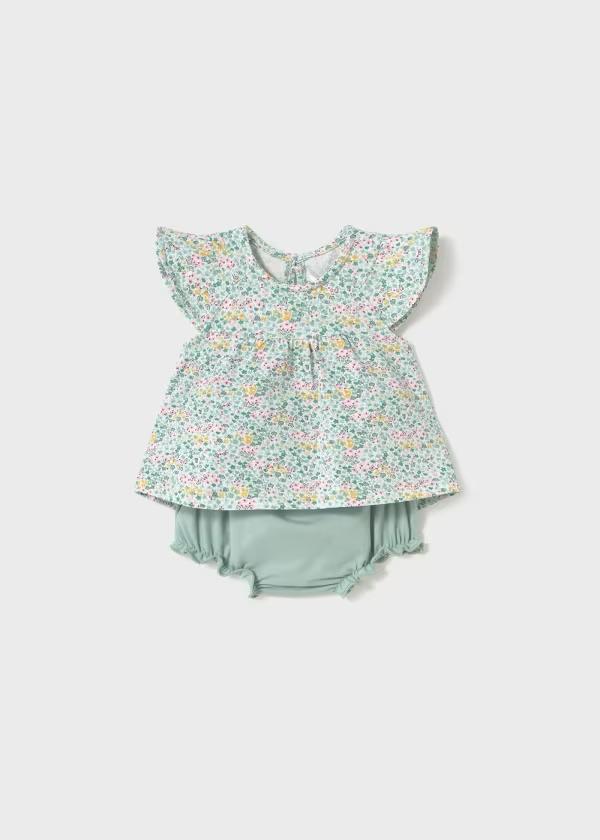 MAYORAL - completo 2 pz jersey fantasia verde abbigliamento est 25 b - GIRL