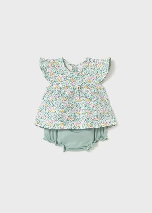 MAYORAL - completo 2 pz jersey fantasia verde abbigliamento est 25 b - GIRL