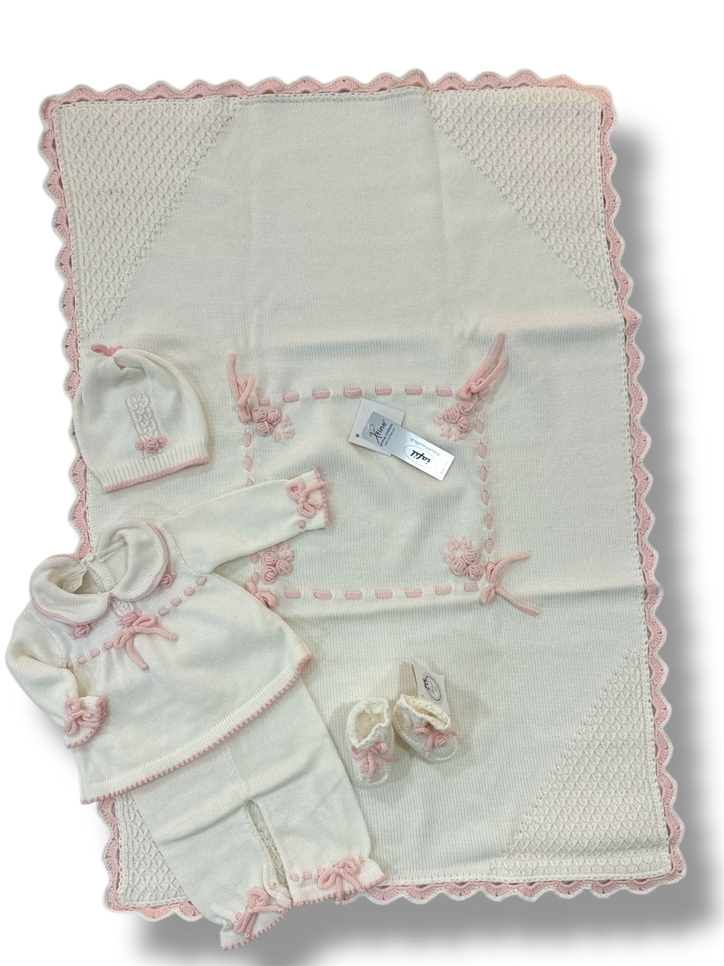 BIMBI CHIC - set coordinato prima nascita filo di cotone corredino est - GIRL