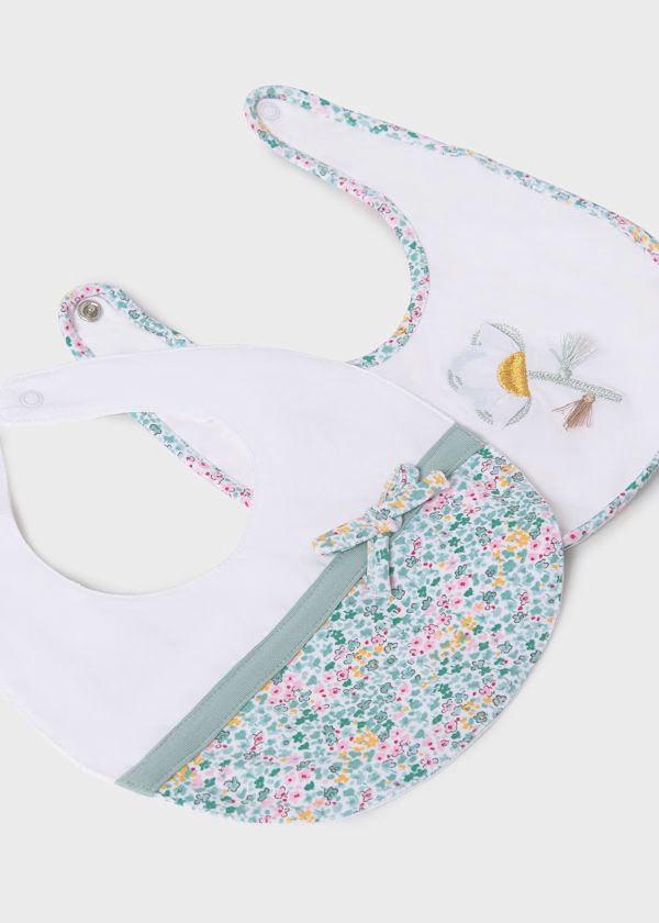 MAYORAL - set 2 bavette fantasia verde accessori corredino - GIRL